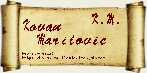 Kovan Marilović vizit kartica